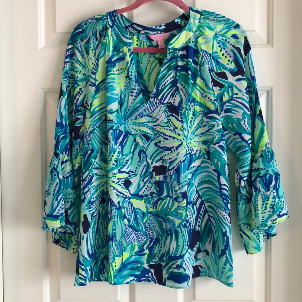 Lilly Pulitzer Flounce Sleeve Top Size Small